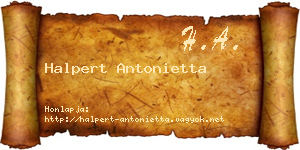 Halpert Antonietta névjegykártya